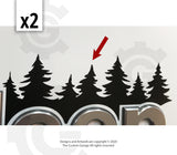 2018 - 2024 Jeep Wrangler, Gladiator, JL, JLU Treeline Design decals